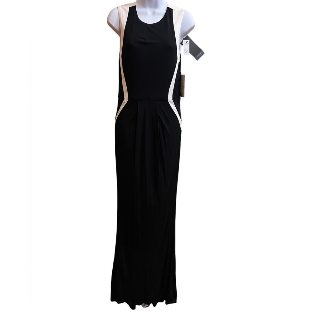 ABS Elegant Black and White Maxi Dress Size M